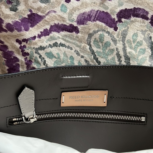 NWT Reed Krakoff Asymmetrical Krush Colorblock Shoulder Tote Bag Grey Multi - Picture 5 of 7